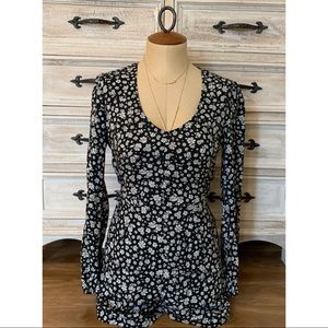 Long sleeve floral romper